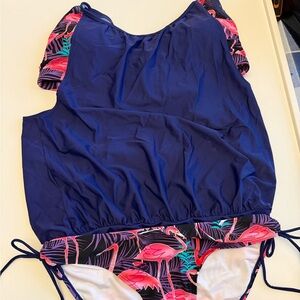 Women’s Swimwear with Flamingo Print - tankini